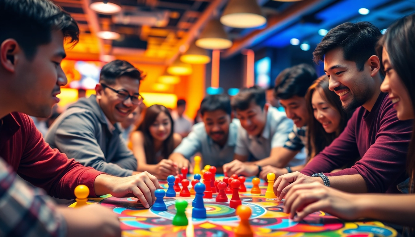 Players intensely focusing on daman games, showcasing vibrant pieces and a dynamic atmosphere.