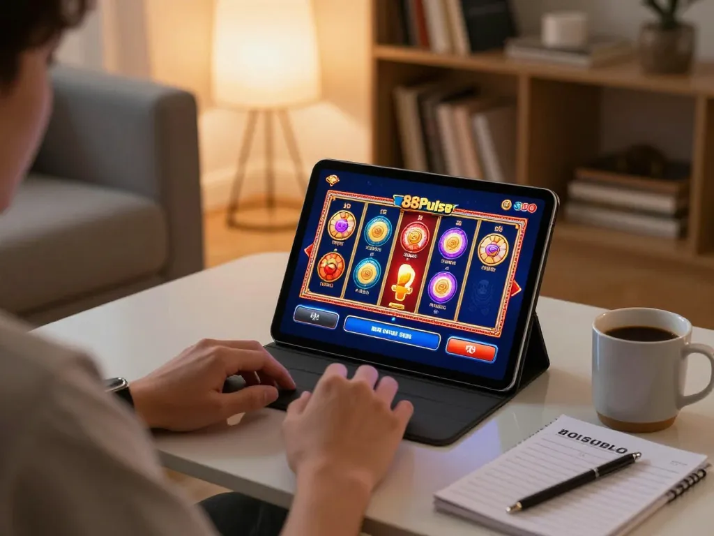 Rasakan permainan yang mendebarkan di 88Pulsa dengan permainan slot yang vibrant dalam suasana rumah yang nyaman.