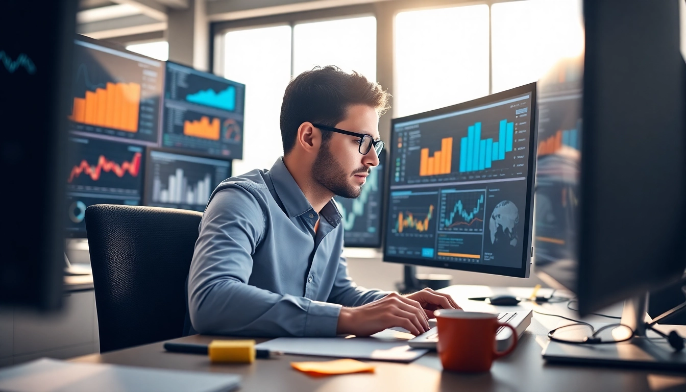 Analyze AI for competitive intelligence in a professional office setup with data insights.