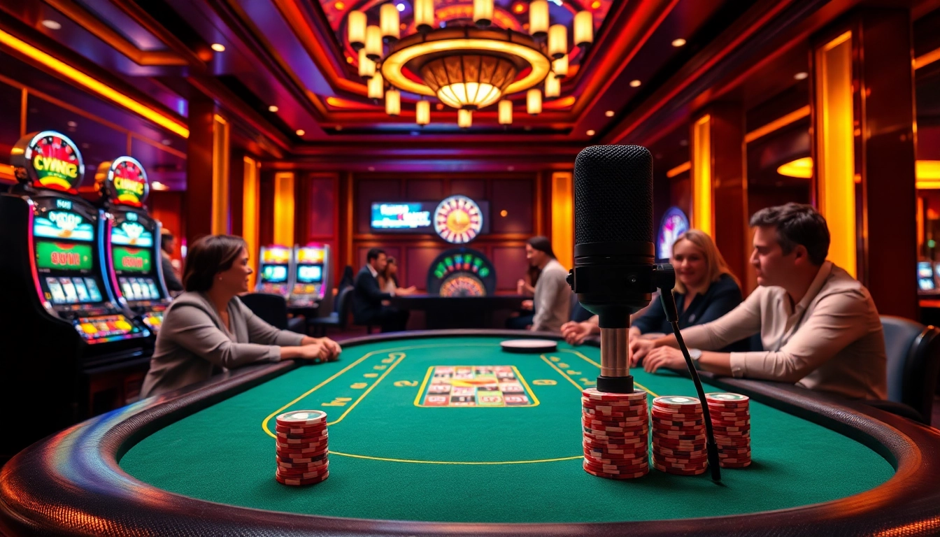Players enjoying a vibrant casino atmosphere with MV88 microphones enhancing the sound experience.