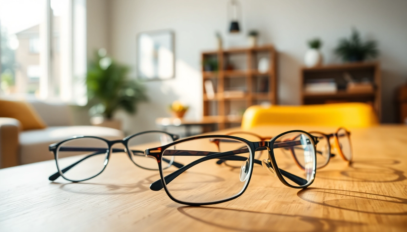 Find webeyecare coupon with stylish eyeglasses featured in a bright, inviting setting.