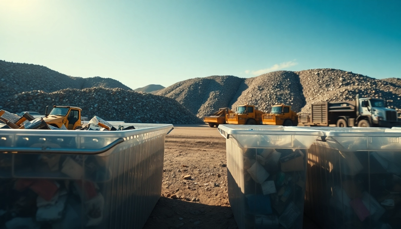 Efficient waste sorting at the Bonnyville dump with clear recycling bins.