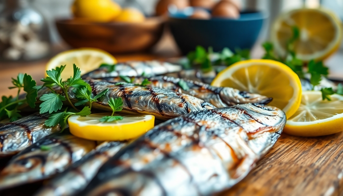 Conociendo la proteina sardianas en un delicioso plato de sardinas a la parrilla con hierbas.