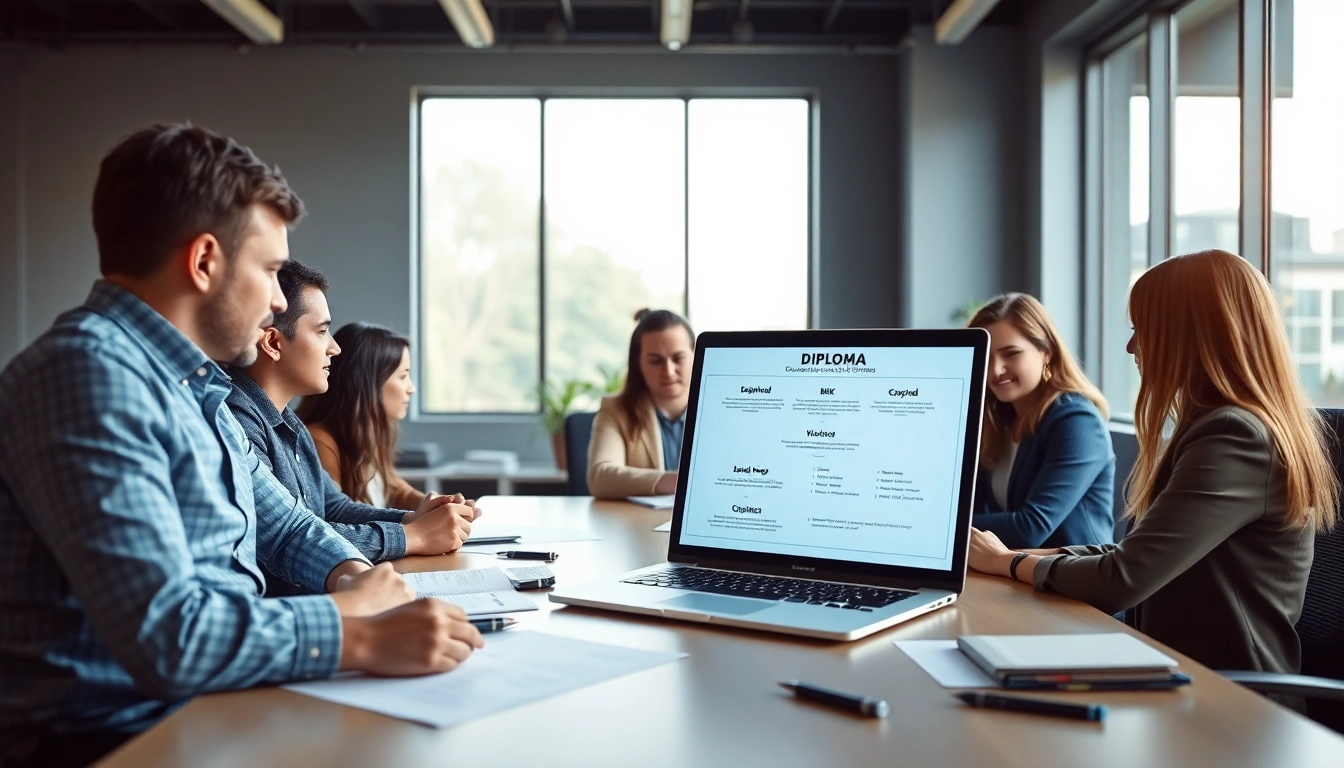 Diploma kopen discussion in a professional office setting.