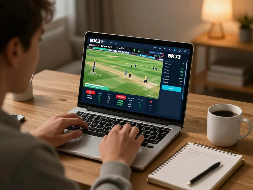Engage in thrilling cricket betting on BK33 while analyzing game strategies at home.