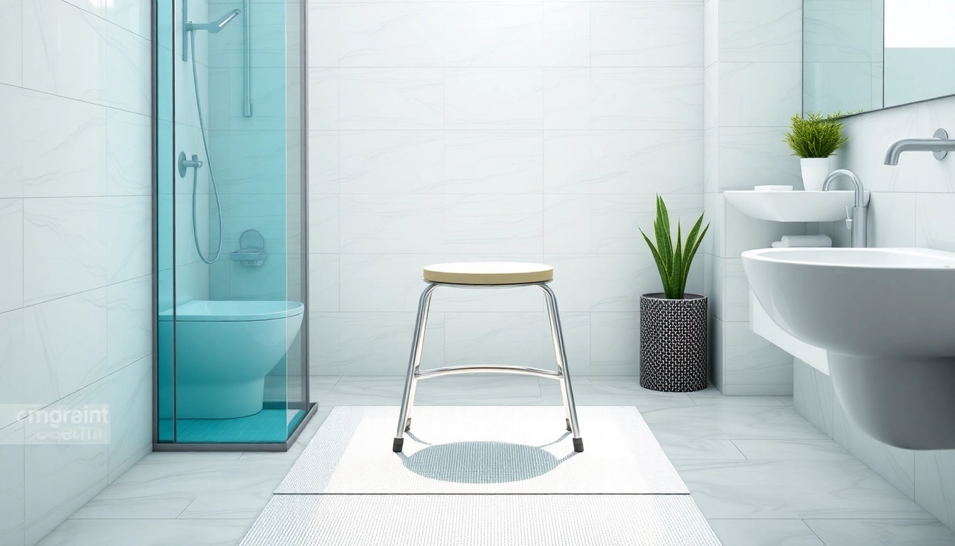 Hocker für Dusche mit rutschfesten Füßen und elegantem Design