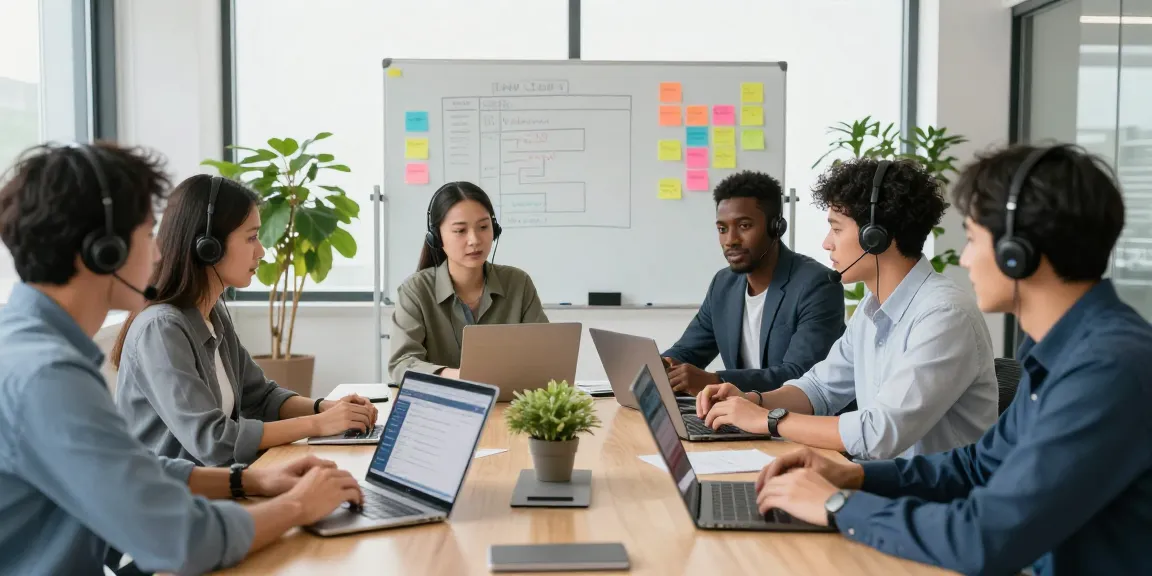 IT support for small business London team collaborating on technology strategies in a modern office setting.