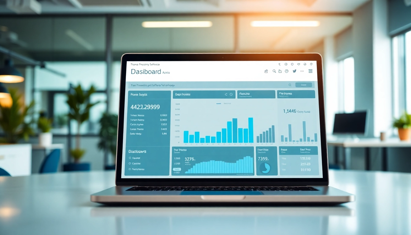 Engaging software interface demonstrating invoice processing software features in a modern office.