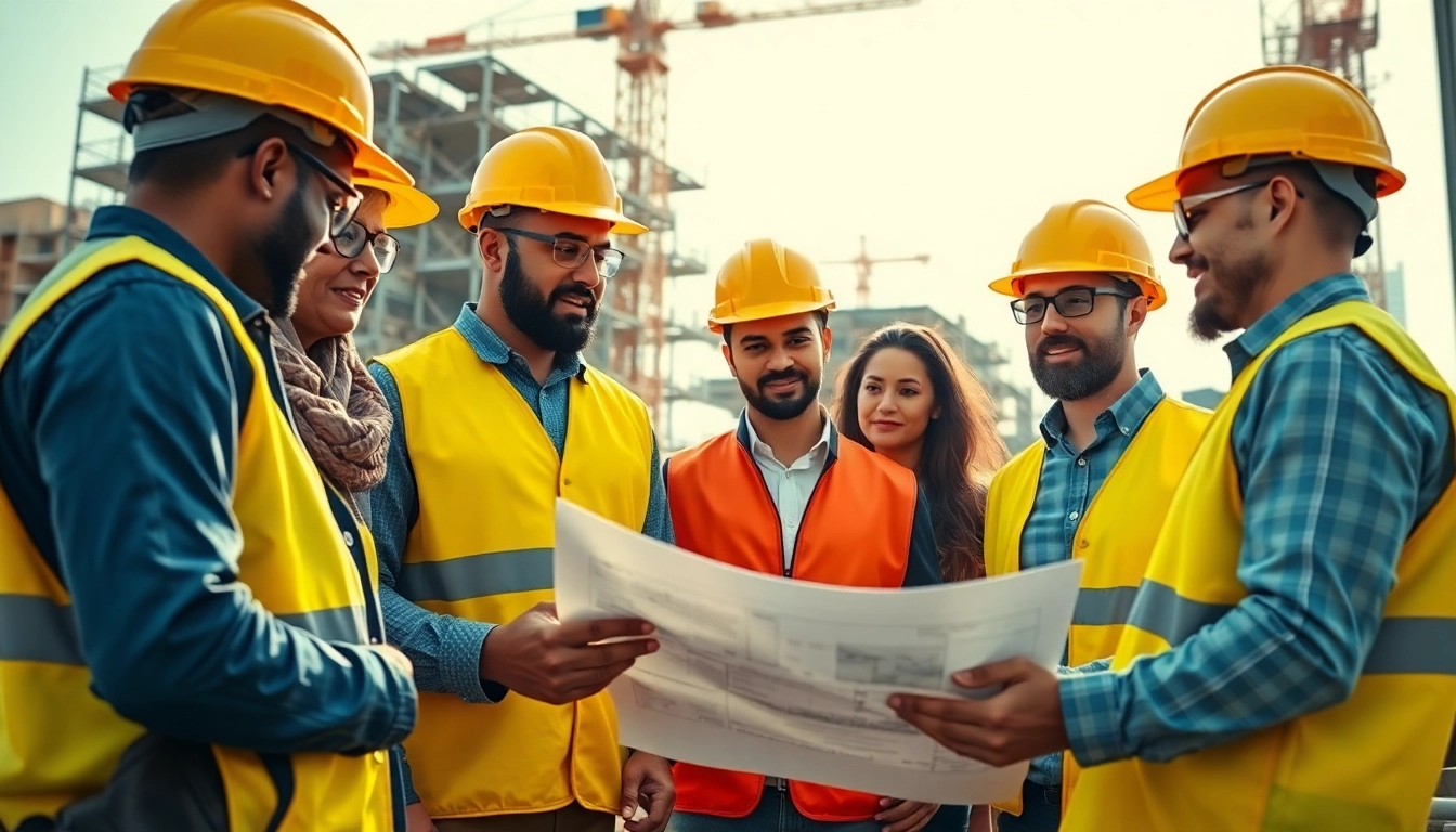 Join the tennessee construction association with a vibrant construction team collaborating on a project.