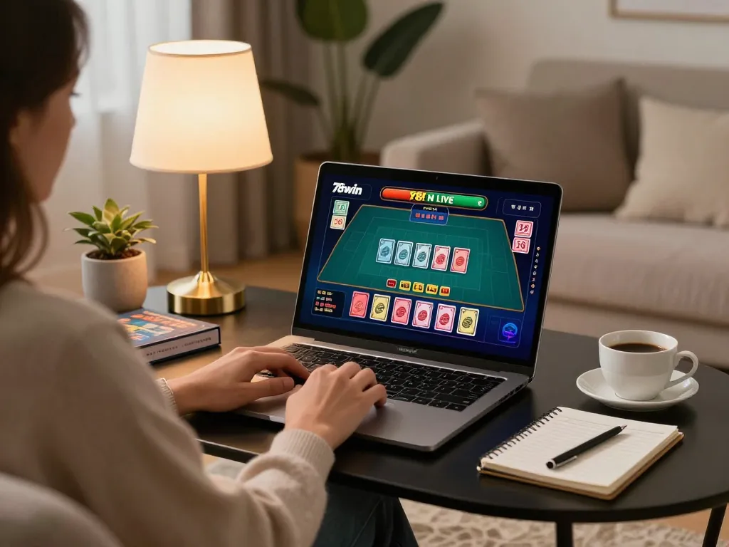 Engage in an exciting online gaming experience with 78win's live dealer games at home
