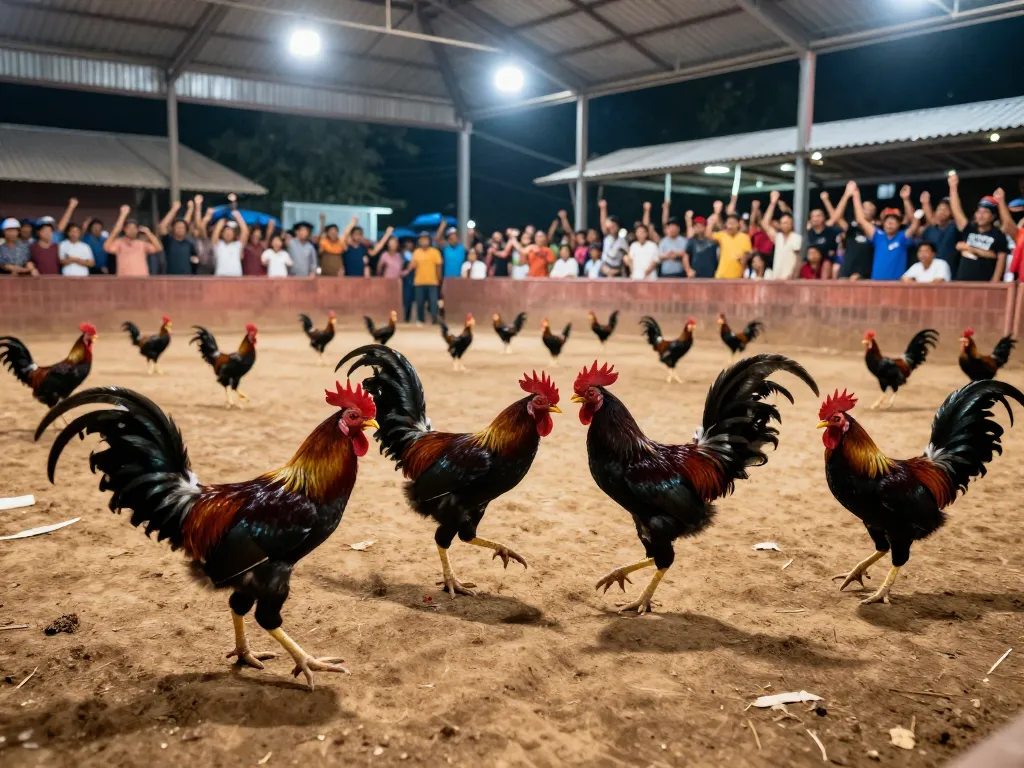 Watch the fierce competition of đá gà trực tiếp campuchia as roosters battle in an exciting arena atmosphere.