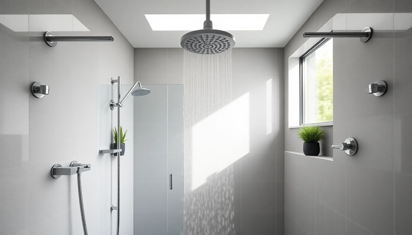 Elegant showers featured in a modern bathroom with sleek designs and natural light.