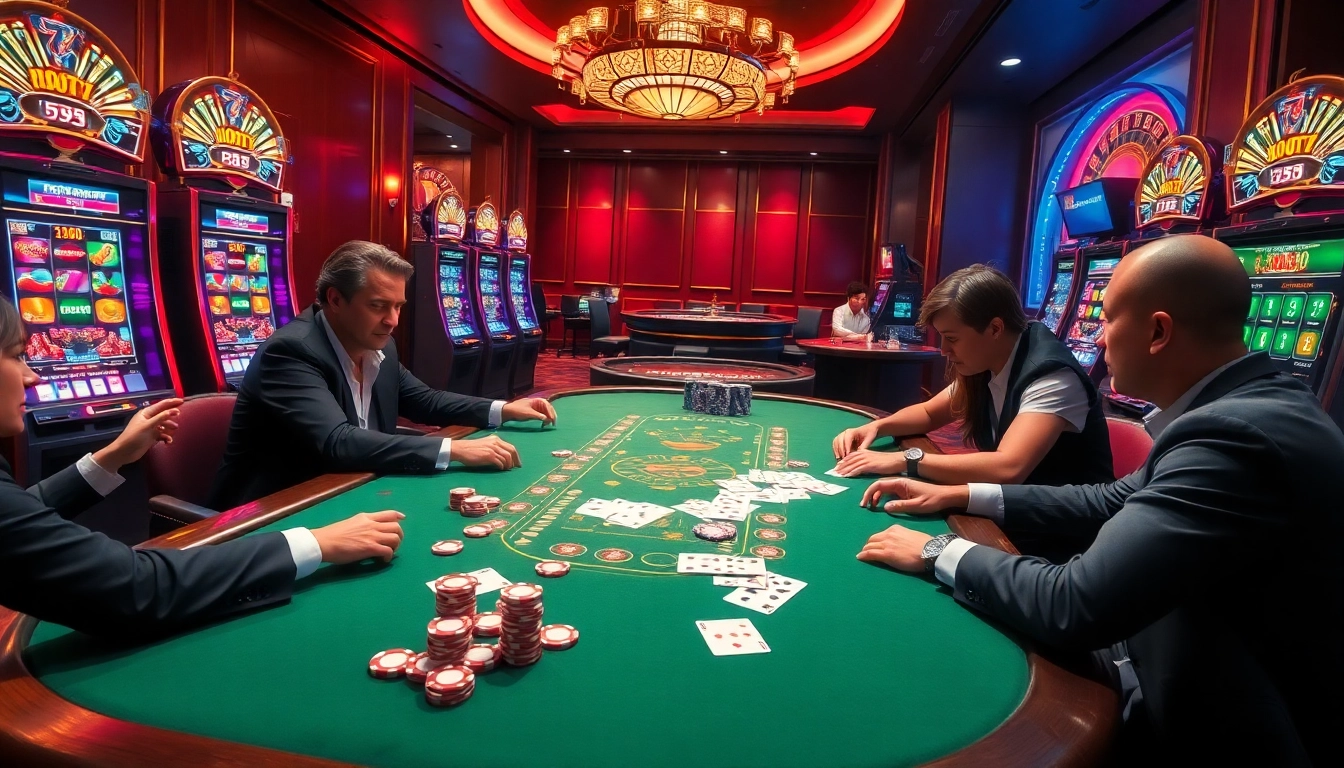 Experience the excitement of doaslot with vibrant casino tables and players in action.