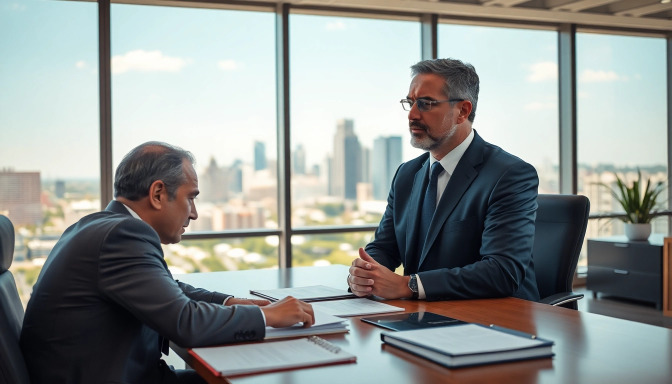 Consultation scene showcasing an Atlanta truck accident lawyer at https://www.shiverhamilton.com discussing case details with a client.