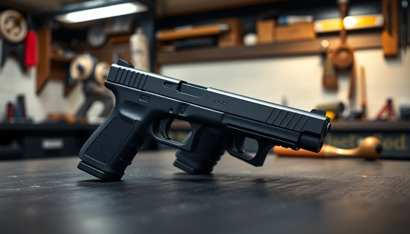 Showcase of glock slides highlighting their sleek design and precision detailing.