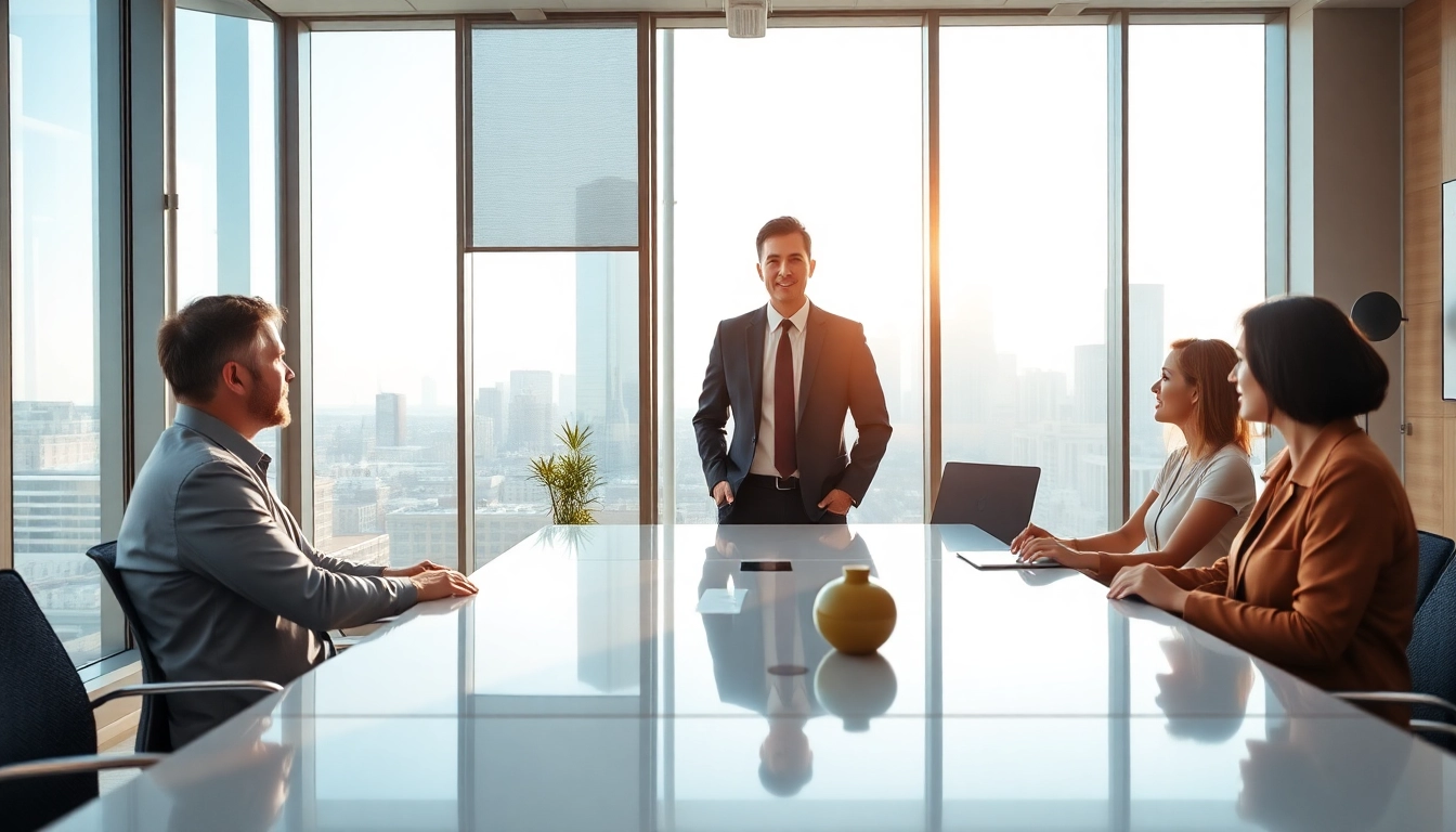 Showcasing founder leadership insights in a collaborative office meeting setting.