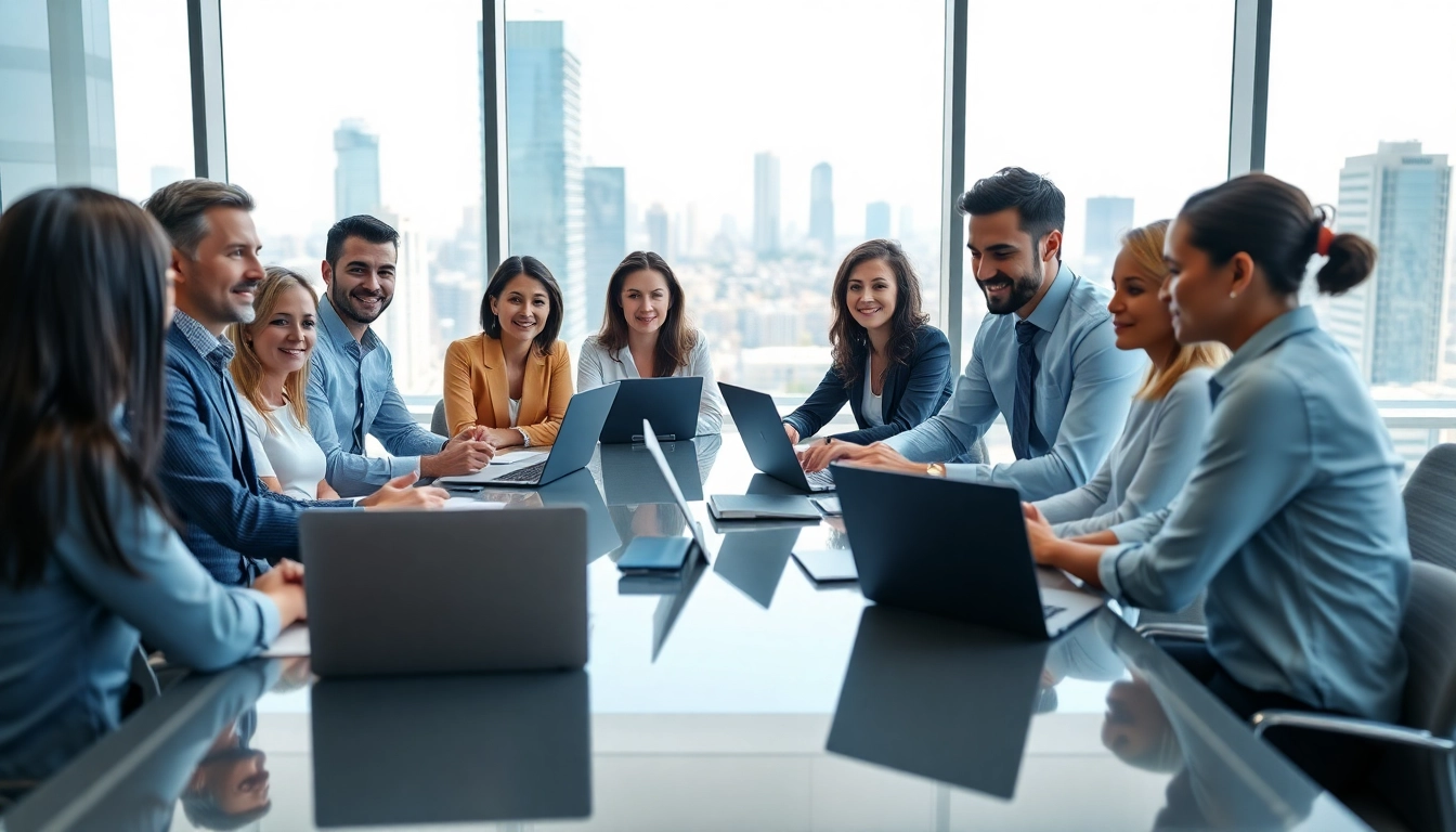 Engage in impactful discussions about Business strategies in a modern office setting.