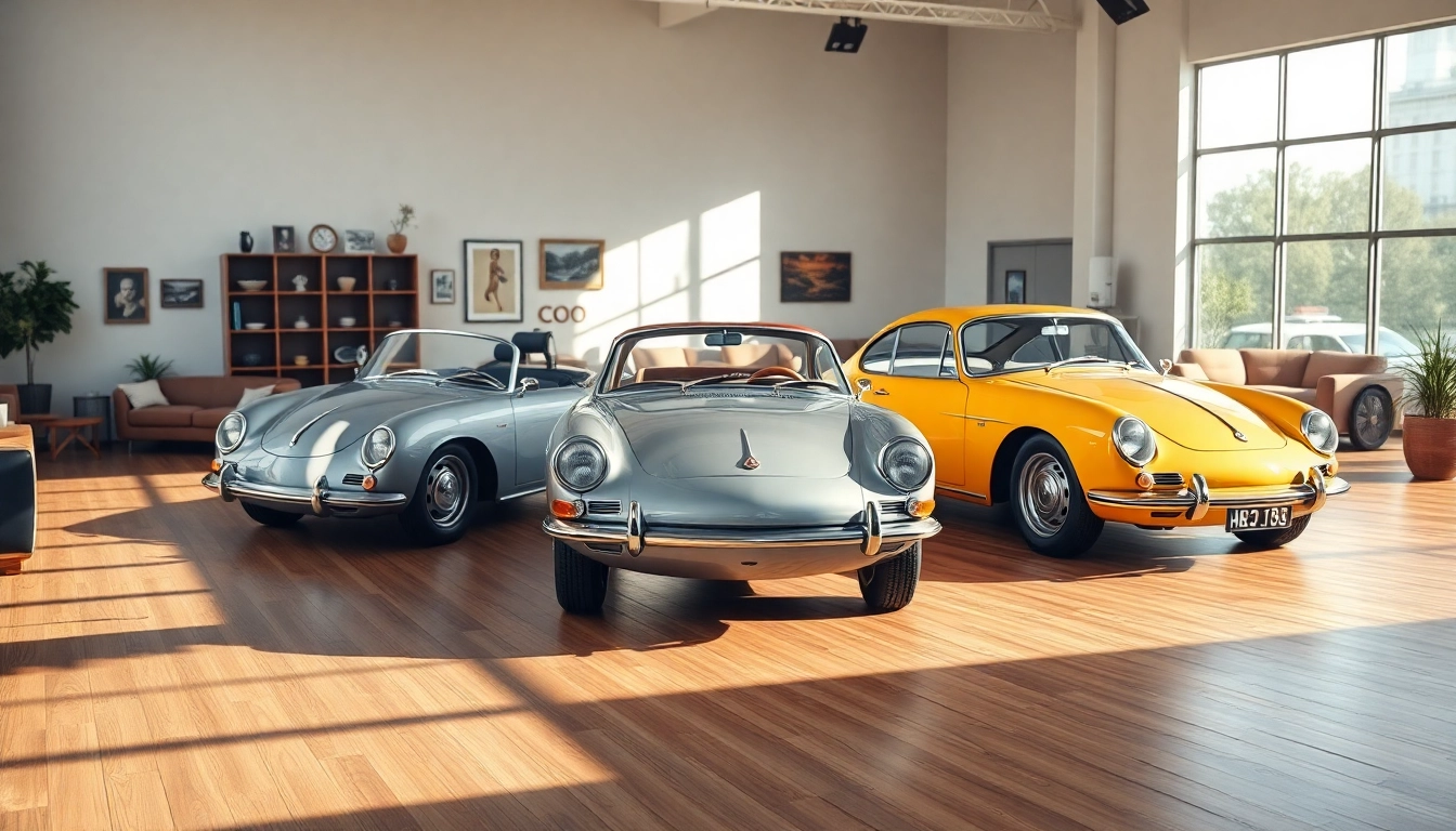 Experience PRA Classic Cars showcased in a professional vintage car showroom with elegant lighting.