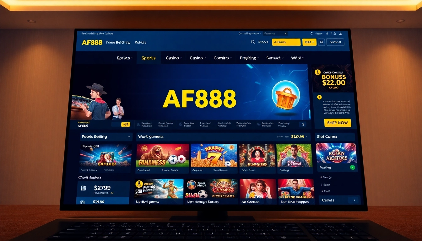 Engaging AF88 online gambling platform interface showcasing diverse game options and user-friendly design.