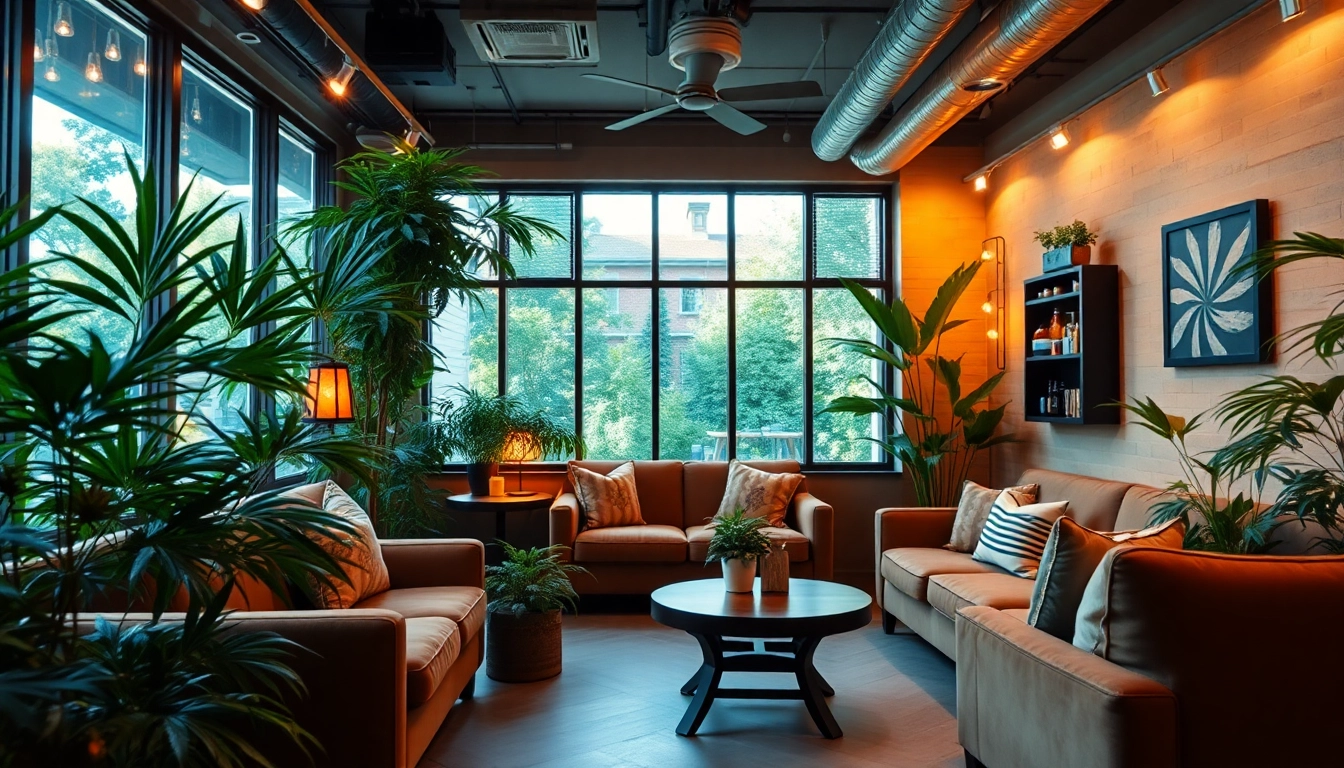 Profitez de l'ambiance relaxante du Weed Club Lloret De Mar avec des plantes et un espace confortable.