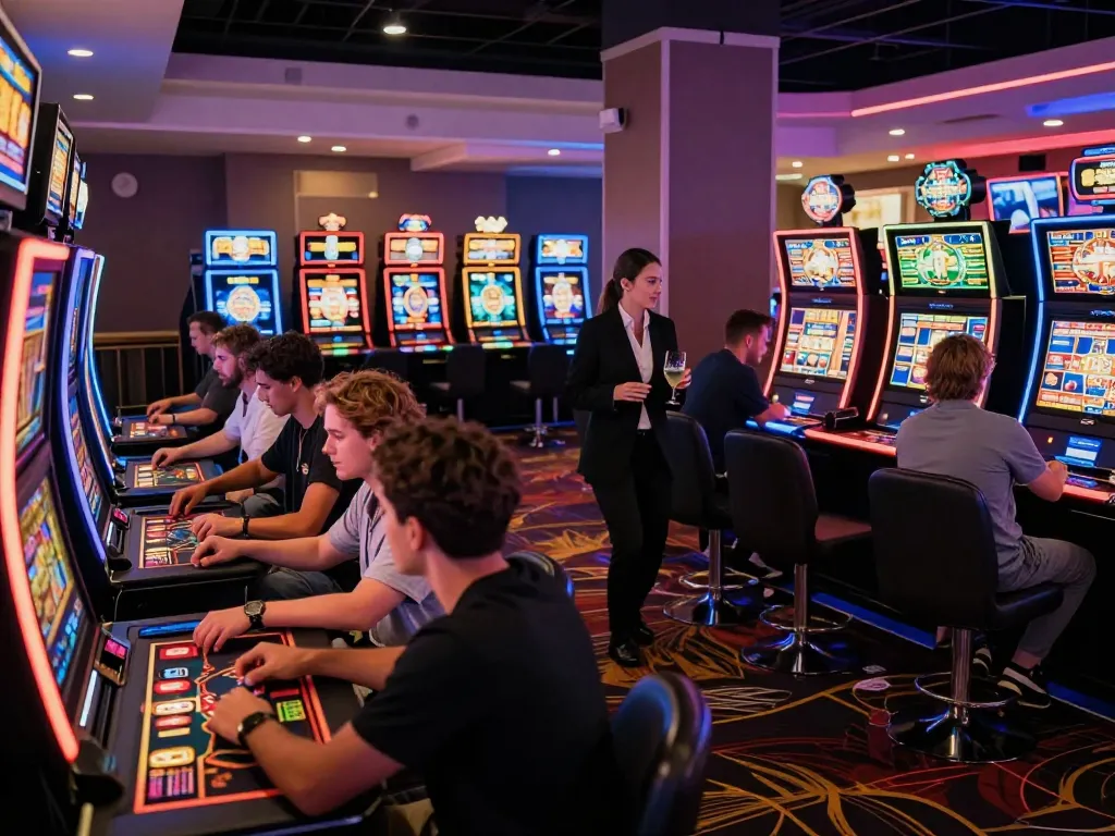 Exciting gaming scene at Go88 online casino with diverse players enjoying vibrant atmosphere.