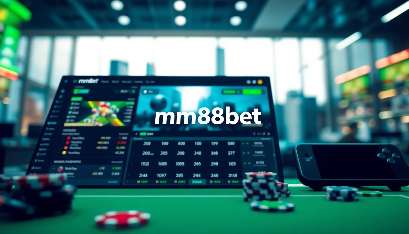 Engaging betting dashboard showcasing mm88bet in a modern gaming environment