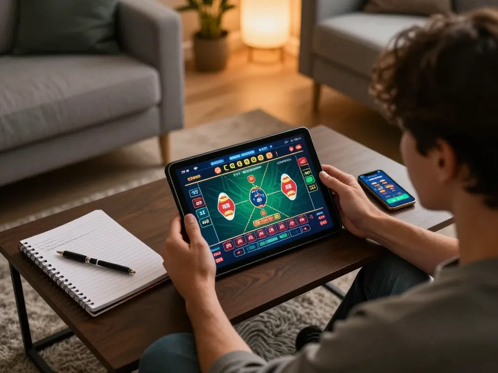 Engaging player immersed in online gaming at https://cm888.mobi/, demonstrating strategic gameplay.