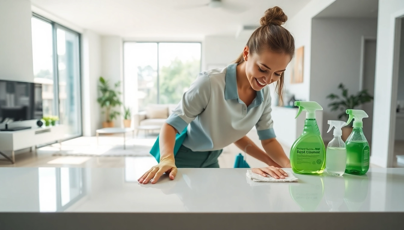 Bond cleaning brisbane specialist revitalizing an apartment with professional-grade cleaning tools.