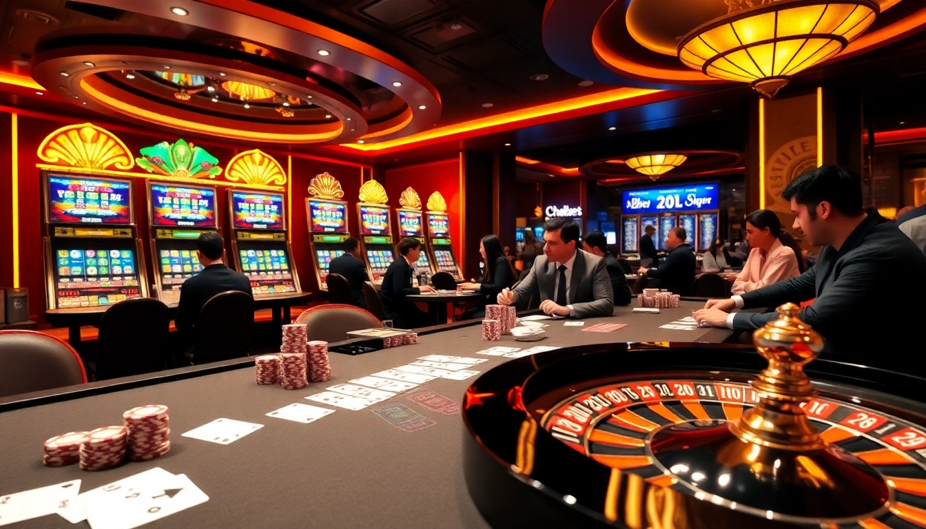 High-stakes gaming scene at 88bet casino with players excitingly playing cards on a beautifully designed table.