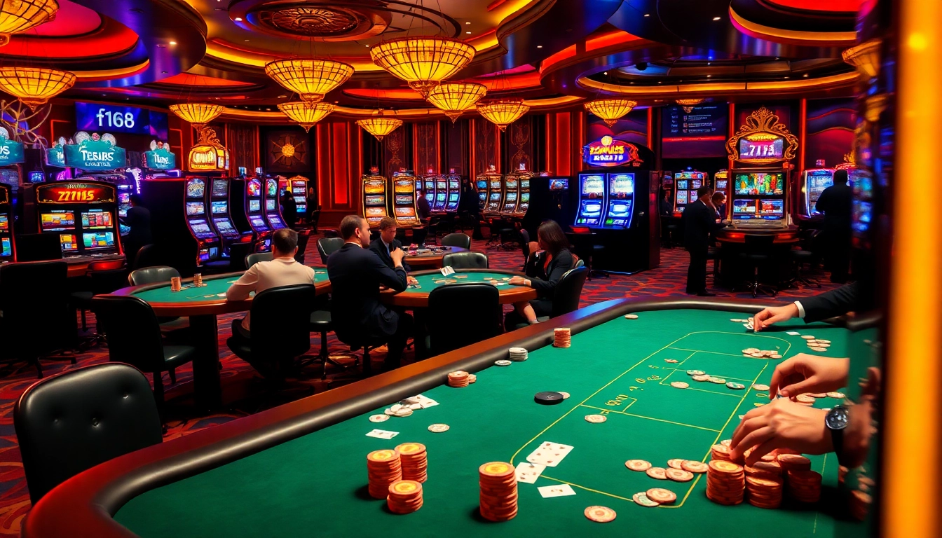 Experience thrilling casino games at f168 with vibrant tables and poker excitement.