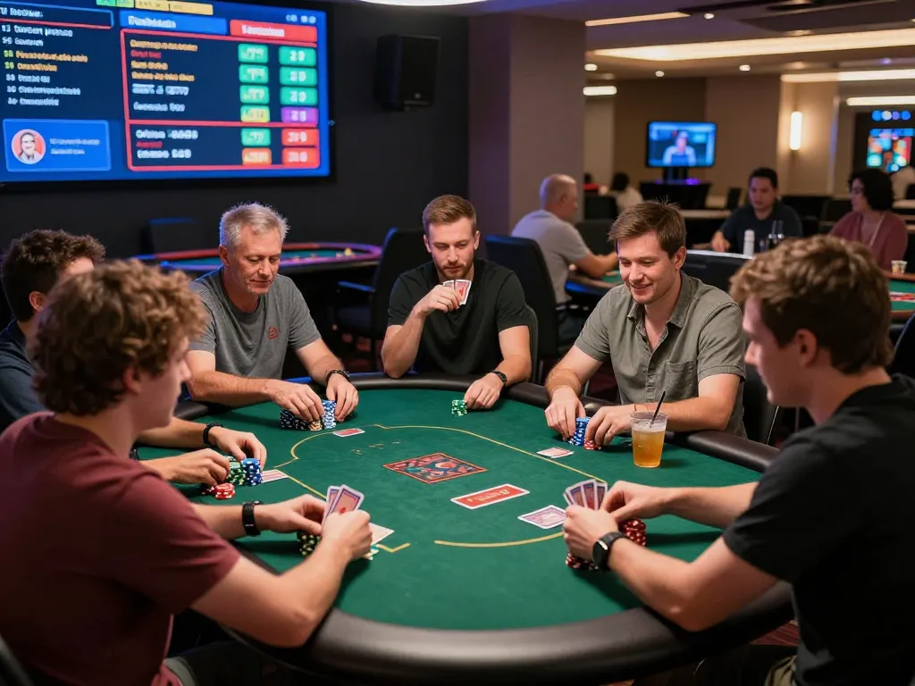 Dynamic online gambling scene at https://go999.de.com with players enjoying a lively poker game.