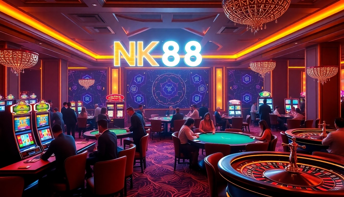 Play exciting casino games at NK88 with vibrant slot machines and high-stakes tables.