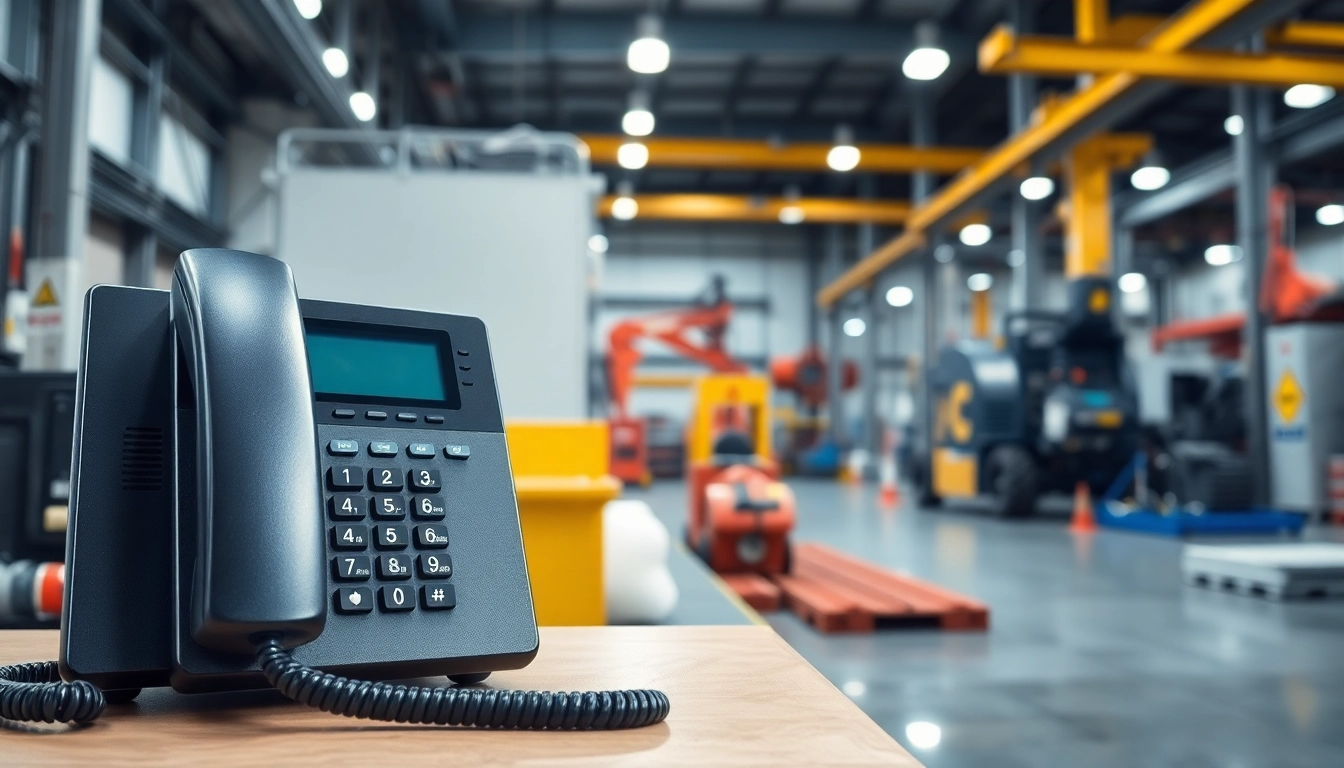 Showcase of J&R products, featuring industrial communications equipment in a vibrant factory context, emphasizing quality.