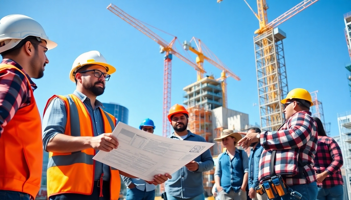 Manhattan General Contractor leading a construction project with diverse team members.