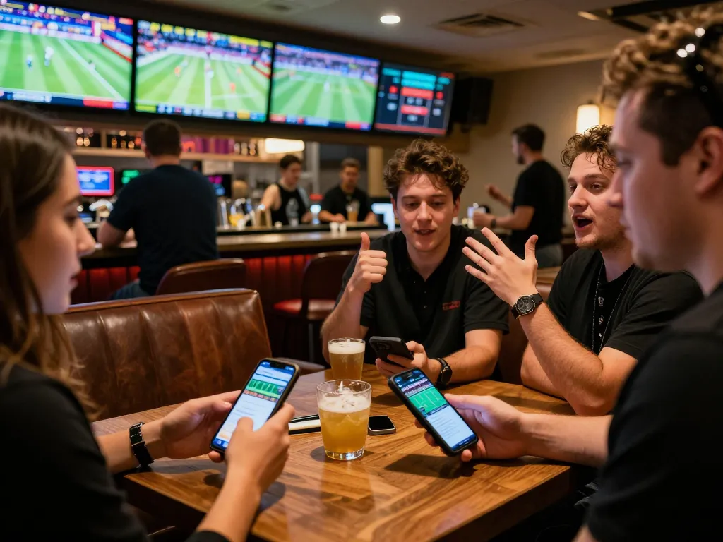 Sports bettors enjoy the thrill of action at SC88 while checking odds on their smartphones.