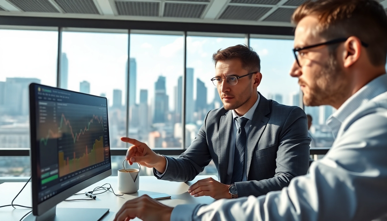 Engaging stock trader focused on the Best online stock trading In Saudi Arabia with dynamic city backdrop.