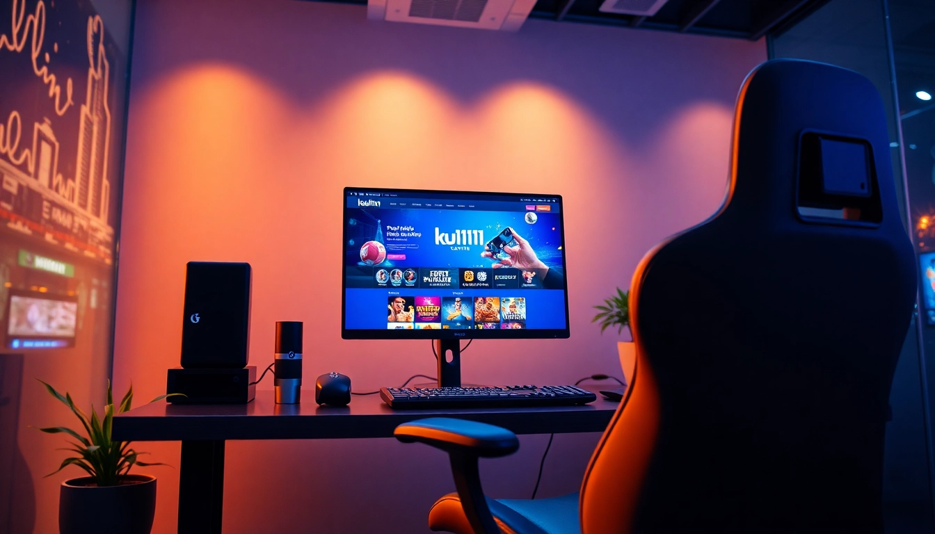 Experience the excitement of Ku1111 online gaming with a vibrant setup that showcases a modern casino interface.