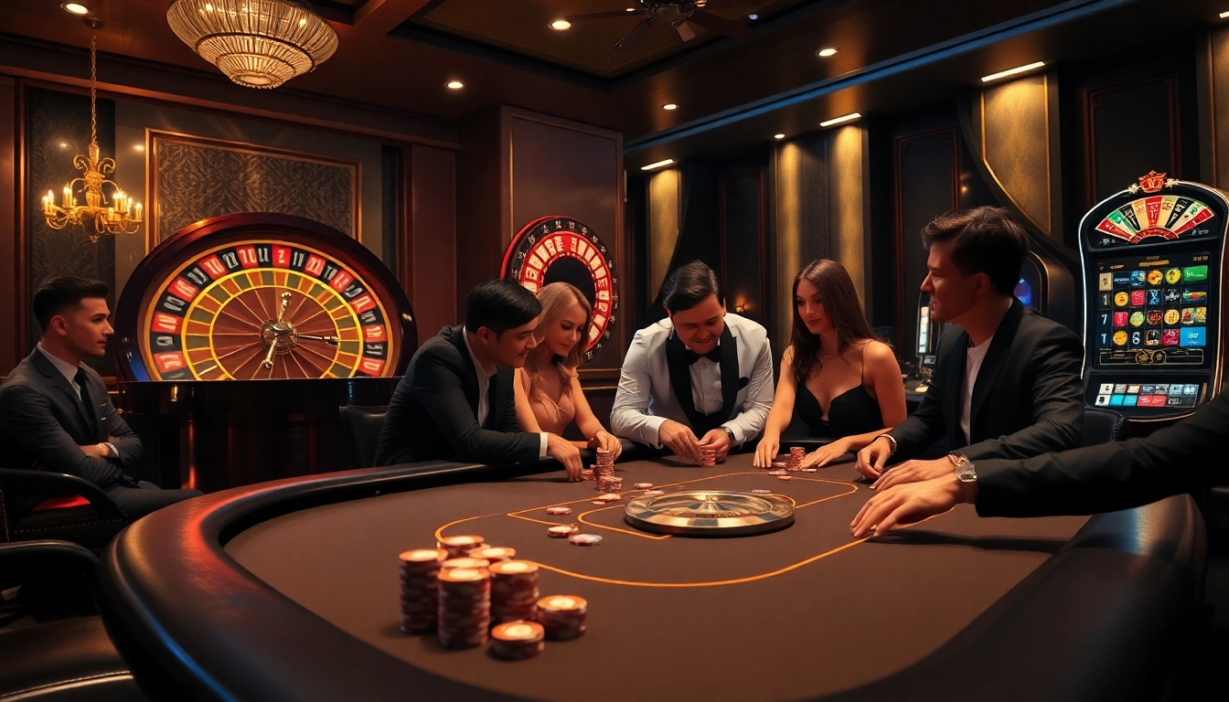 Play at the luxurious casino table setting showcasing the thrill of online gambling at https://jun88pl.com/.