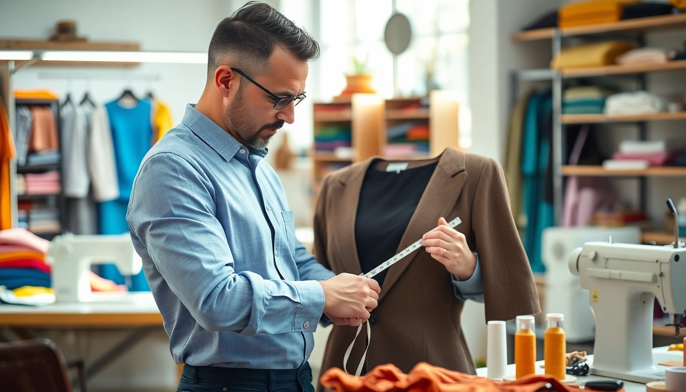 Expert handling alterations in Nashville TN with precision and care in a vibrant sewing studio.