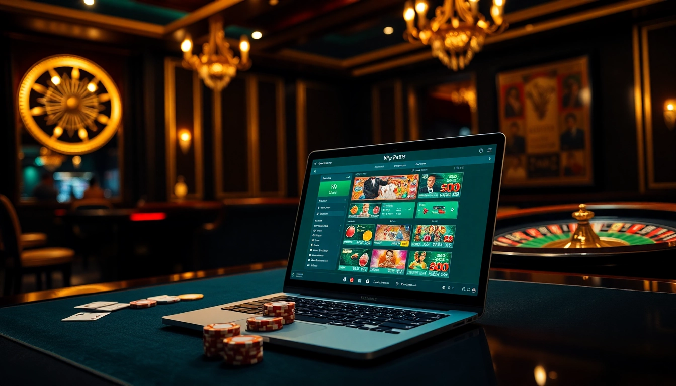 Experience the thrill of gambling with MM88's online gaming interface showcasing poker and slots.