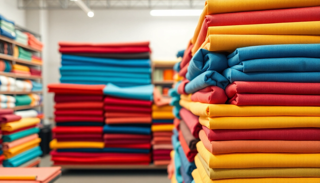 Kopen van goedkope katoen in een stoffenwinkel met diverse kleuren en patronen.