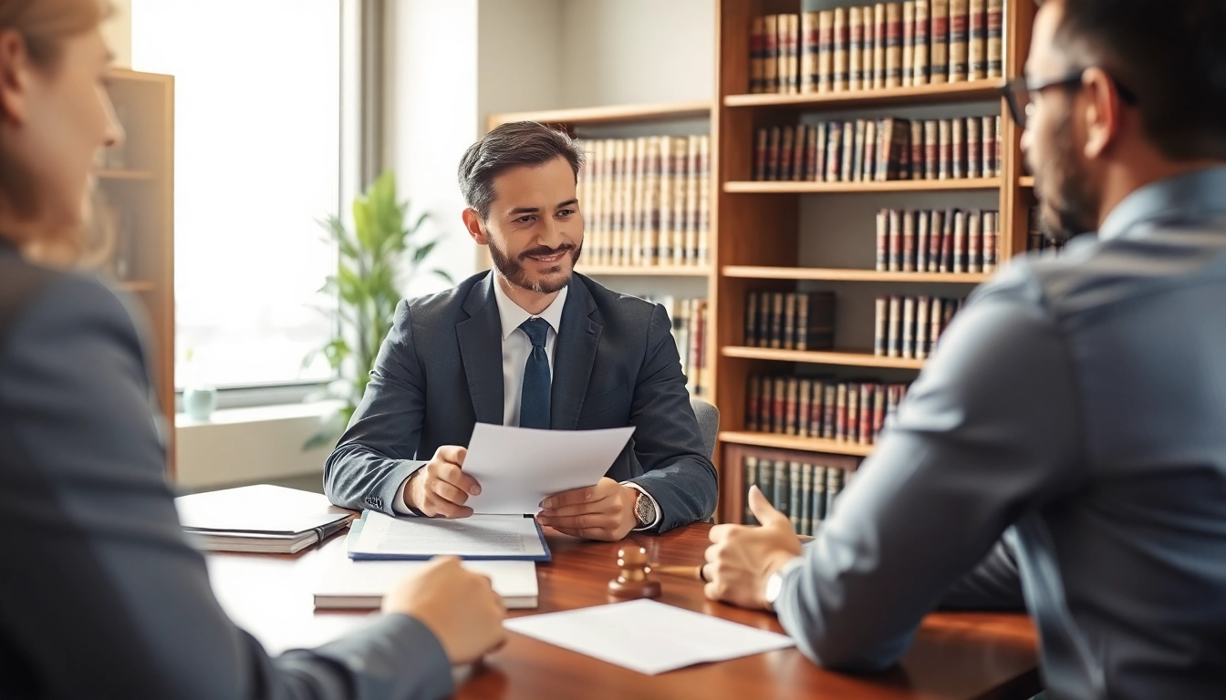 Consultation at https://www.marylandpersonalinjurylawyer.com showing a personal injury lawyer assisting a client.
