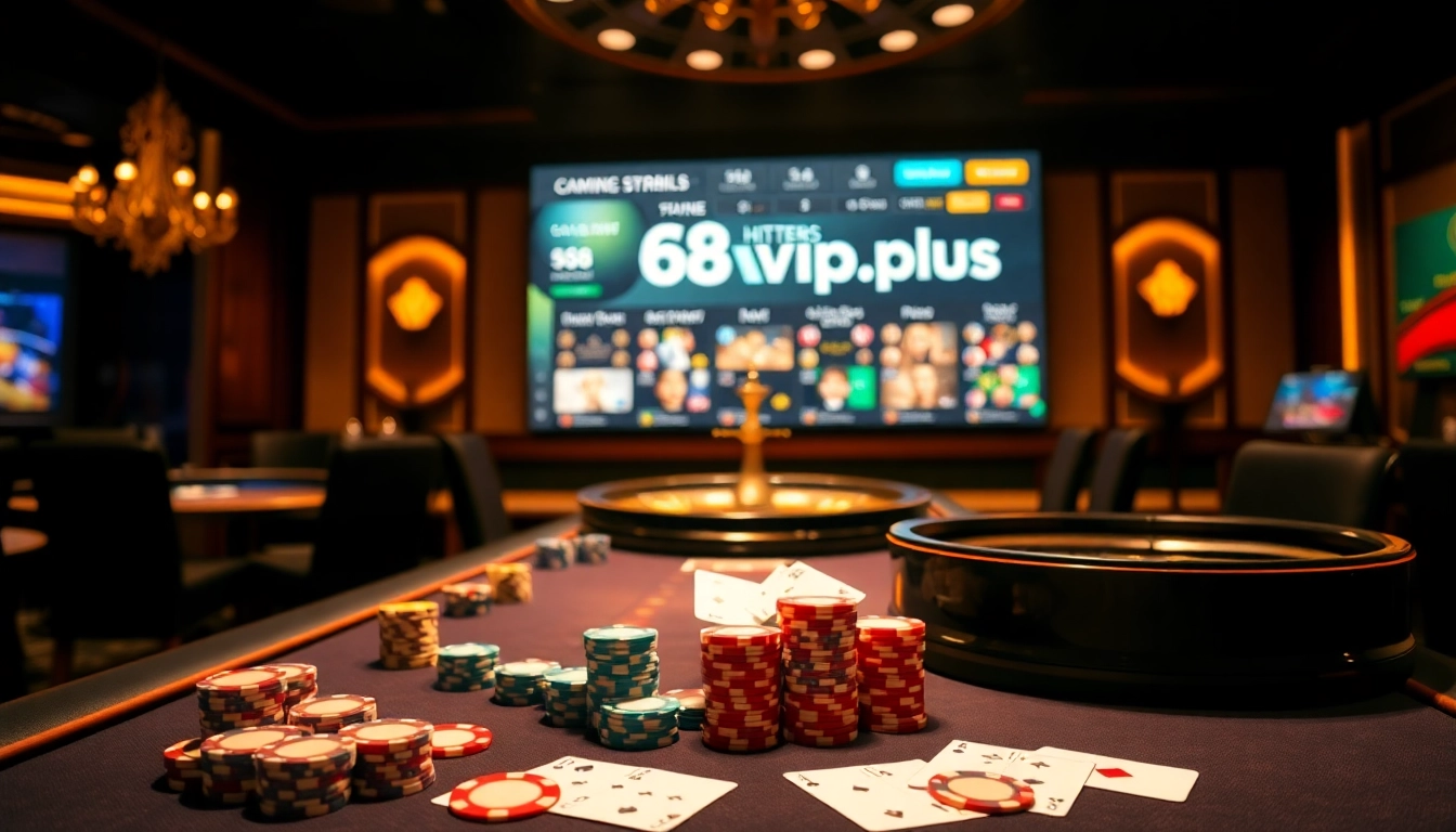 Experience high-stakes poker at https://68vip.plus/ with colorful chips and intense focus.