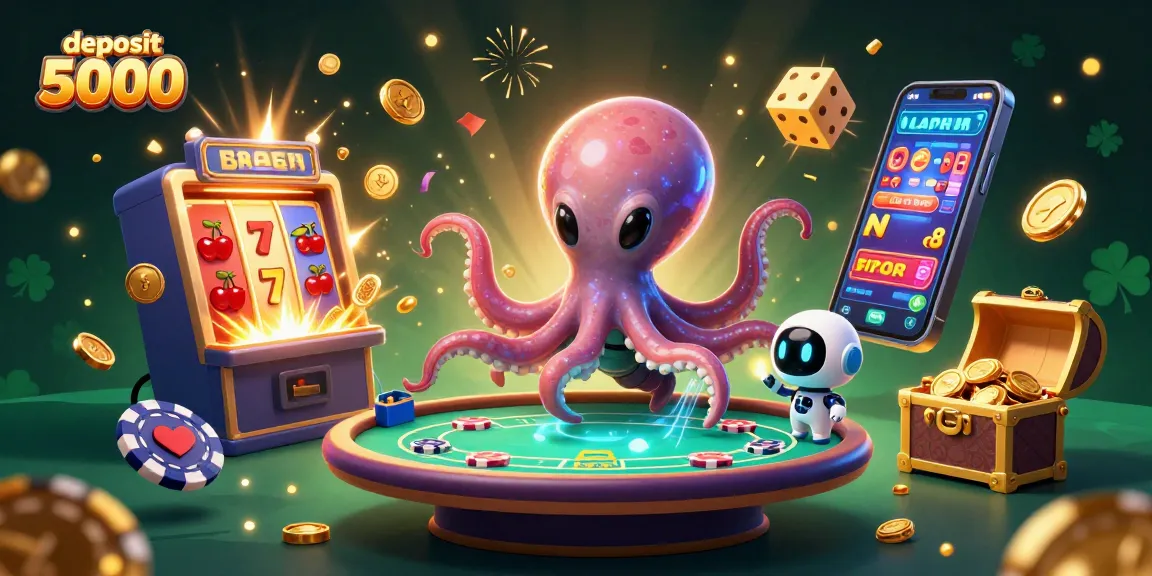 Experience the thrill of gambling with deposit 5000 in a vibrant alien casino atmosphere.