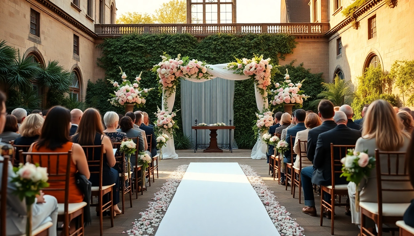 Stunning Jacksonville Wedding Venue featuring a romantic ceremony setup amidst lush greenery.