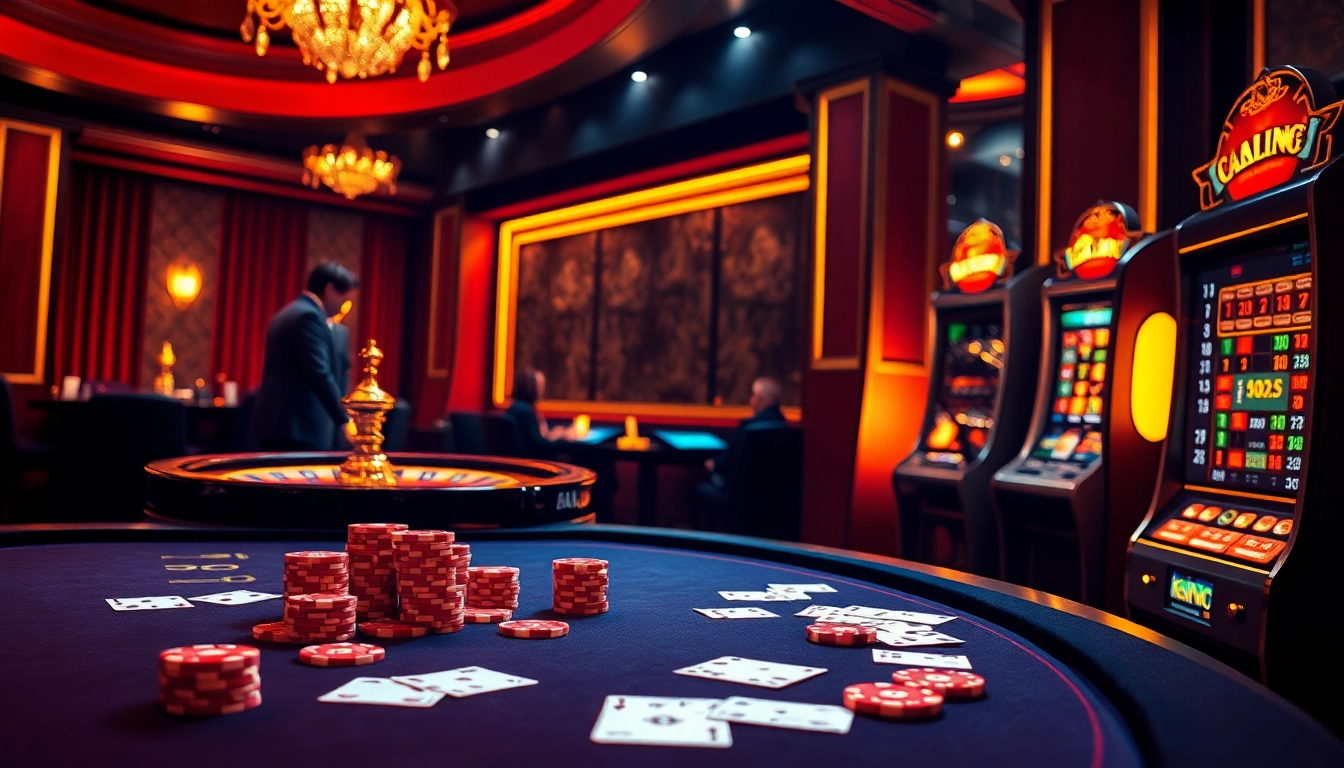 K9K9 casino players enjoying vibrant poker games at a luxurious gaming table.