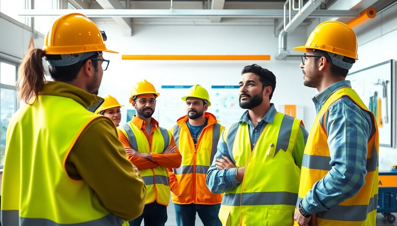 Engage in construction safety training with professionals learning safety protocols actively.