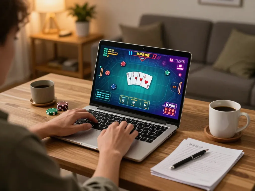 Player enjoying a thrilling game on KP88 at home with vibrant atmosphere and engaging gameplay.