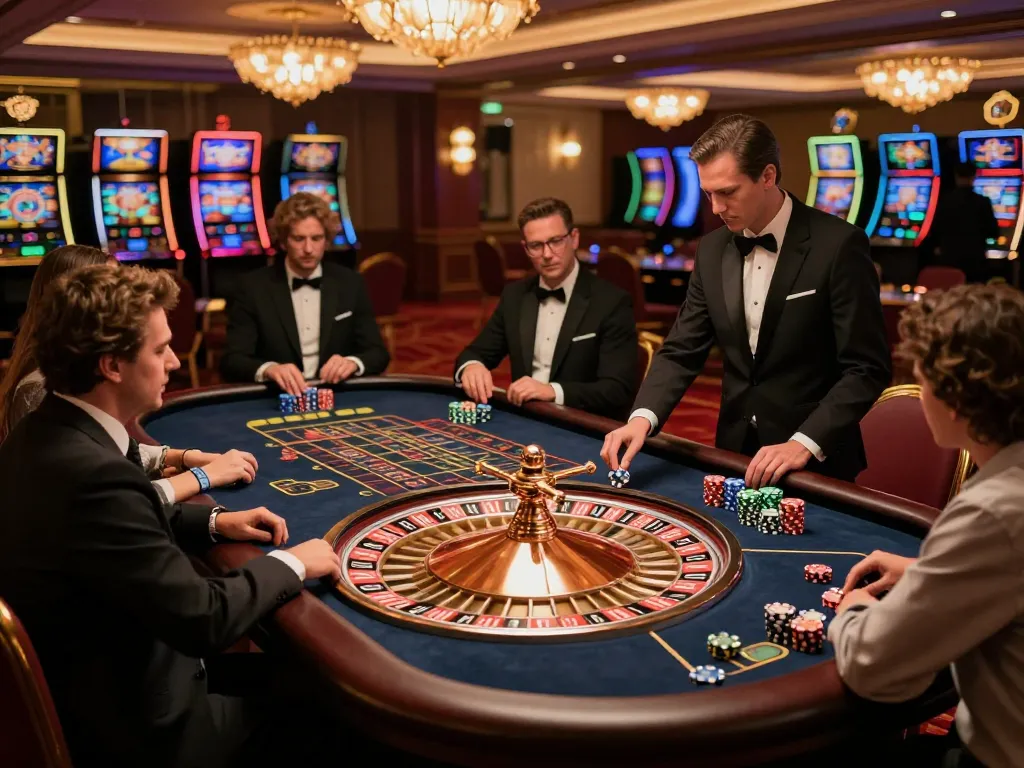 Exciting roulette gameplay at https://shbet.free/ in a luxury casino setting with vibrant chips and attentive players.