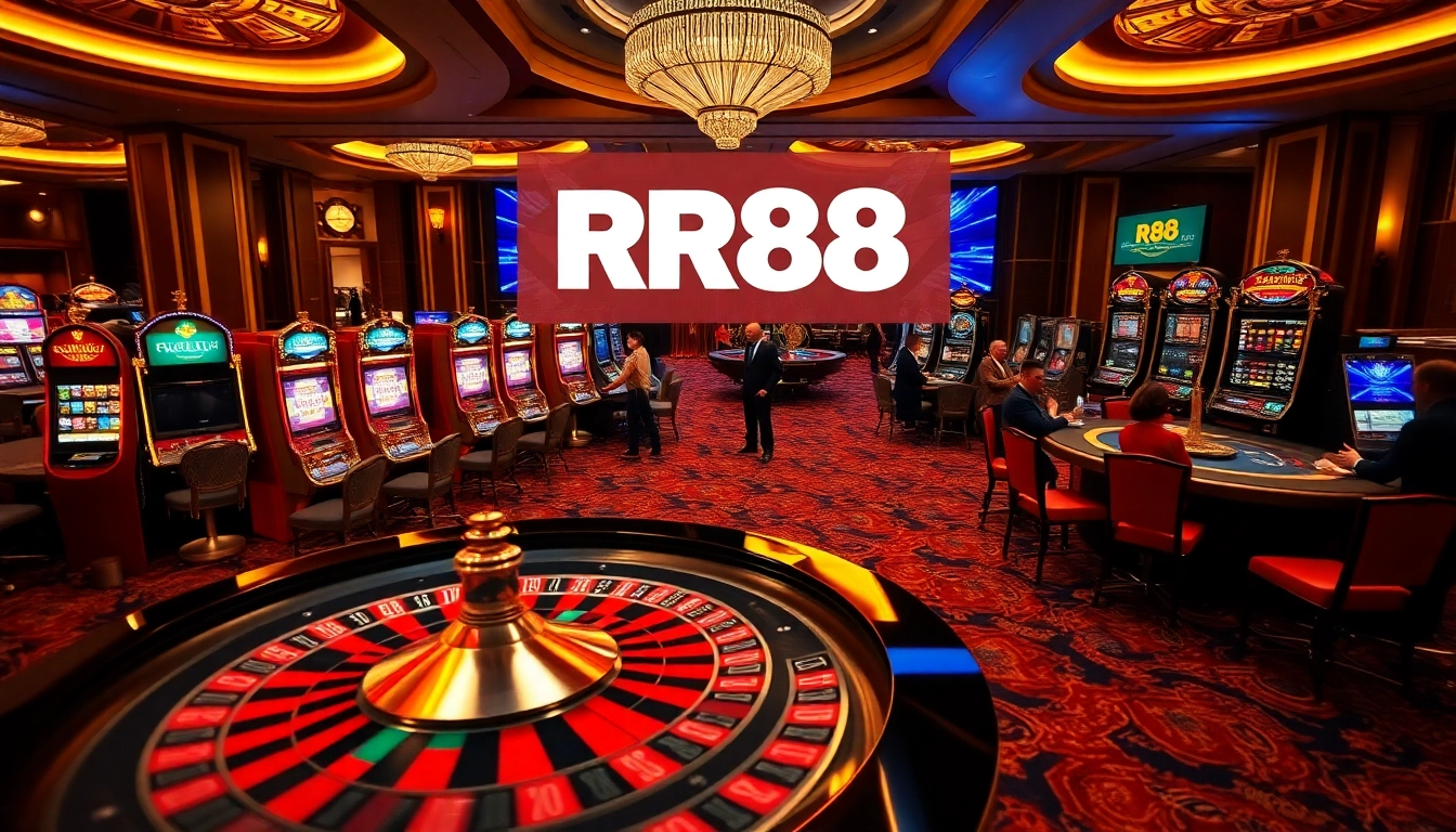 Experience the thrill of RR88 with players engaging at a vibrant casino table.